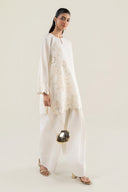 2 Pc Embroidered Raw Silk Suit
