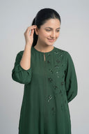 2 Pc Embroidered Crepe Suit