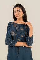 2 Pc Embroidered Yarn Dyed Cotton Silk Suit