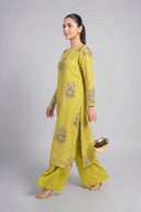2 Pc Embroidered Khadi Net Suit