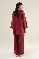 2 Pc Embellished Raw Silk Suit
