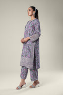 2 Pc Embroidered Raw Silk Suit