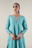 Embroidered Raw Silk Pishwas