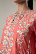 2 Pc Embroidered Khaddi Silk Suit