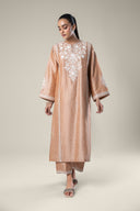 2 Pc Embroidered Tonal Raw Silk Suit