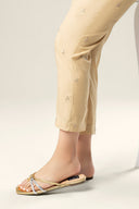 Embroidered Raw Silk Trouser