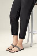 Embroidered Raw Silk Trouser