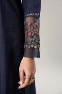 2 Pc Embroidered Raw Silk Suit
