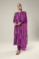 2 Pc Embroidered Raw Silk Suit