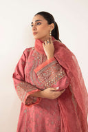 2 Pc Embroidered Raw Silk Suit