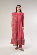 2 Pc Embroidered Raw Silk Suit