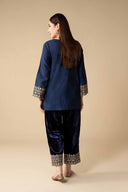 2 Pc Embroidered Jacquard Silk Suit