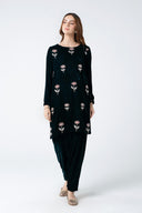 2 Pc Embellished Velvet Suit