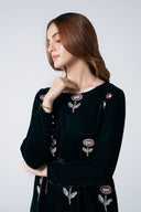2 Pc Embellished Velvet Suit
