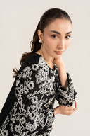 Embroidered Crosshatch Lawn Shirt