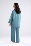 2 Pc Embroidered Slub Lawn Suit