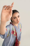 2 Pc Block Printed Paper Lawn Suit