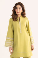 2 Pc Embroidered Crosshatch Linen Suit