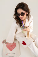 2 Pc Embroidered Crosshatch Linen Suit