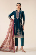 3 Pc Embroidered Velvet Suit