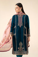 3 Pc Embroidered Velvet Suit