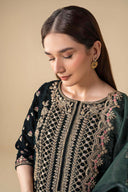 3 Pc Embroidered Velvet Suit