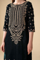 3 Pc Embroidered Velvet Suit