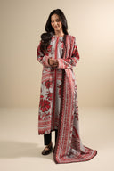 2 Pc Embroidered Slub Khaddar Suit