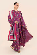 3 Pc Embroidered Slub Khaddar Suit