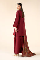 3 Pc Embroidered Dobby Cotton Suit