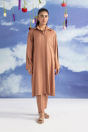 Dyed Self-Jacquard Viscose Shirt