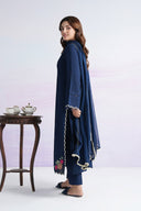 3 Pc Embroidered Rib Karandi Suit