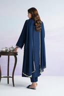 3 Pc Embroidered Rib Karandi Suit