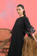 Embroidered Self-Jacquard Viscose Dress