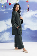 2 Pc Dyed Rib Karandi Suit