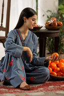 2 Pc Embroidered Crosshatch Suit