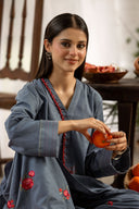 2 Pc Embroidered Crosshatch Suit