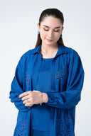3 Pc Embroidered Linen Suit