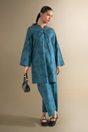 2 Pc Printed Crosshatch Suit