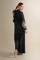 2 Pc Embroidered Linen Suit