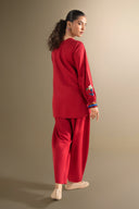 2 Pc Embroidered Twill Suit