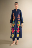 2 Pc Embroidered Cotton Dobby Suit