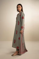 3 Pc Embroidered Twill Suit