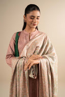 3 Pc Embroidered Linen Twill Suit