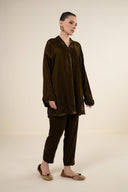 2 Pc Dyed Velvet Suit