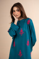 2 Pc Embroidered Twill Suit