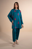 2 Pc Embroidered Twill Suit