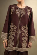 2 Pc Embroidered Crosshatch Suit