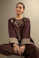 2 Pc Embroidered Crosshatch Suit