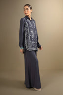 2 Pc Embroidered Twill Suit